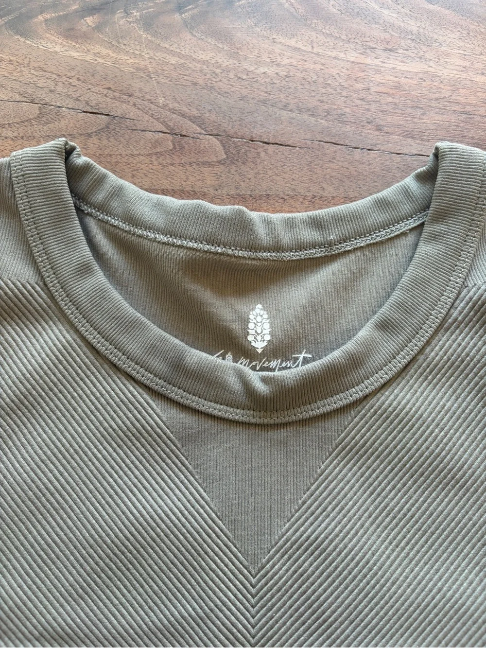FP Movement by Free People Olive Green Ribbed Tank Top